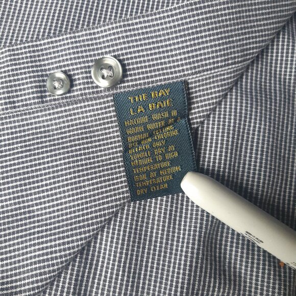 Charter Collection Hudson's Bay SZ 15 Men's Button Up Shirt Black & White Check - Picture 7 of 12